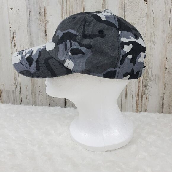 Camo Velcro Cap Gray Black OSFM - Picture 2 of 6